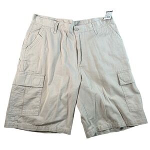Bugle‎ Boy Mens Cargo Shorts Stone Beige Cotton Twill Size 36 NWT 0403629 NWT